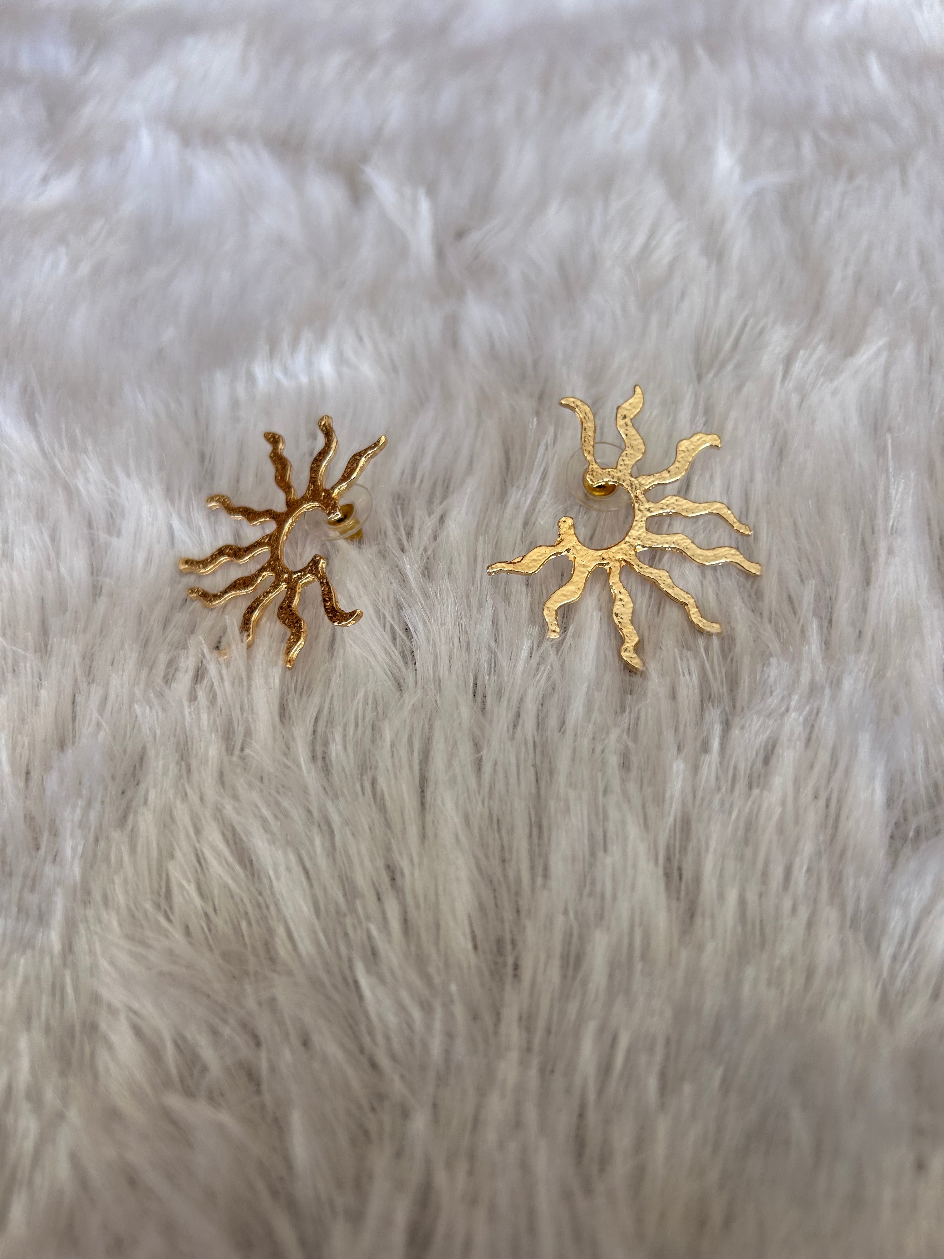 Sun Brass Earring