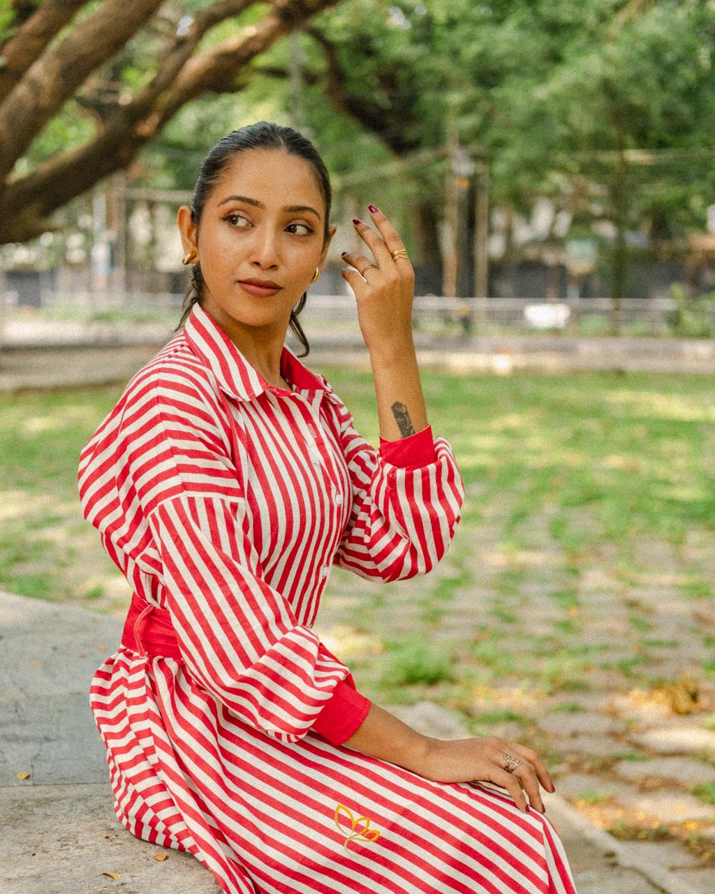 Candy Stripe Shirt Dress